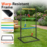 Portable Ladder Ball Game Set with 2 Targets, 6 Bolas, Score Trackers and Carry Bag