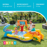 Intex Dinosaur Play Center Inflatable Water Park Pool with Volcano Slide, Sprayer, Waterfall & 6 Fun Balls