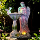 Lumiartisan Solar Angel Garden Statue with Color-Changing LED, Waterproof Resin Outdoor Angel Figurine