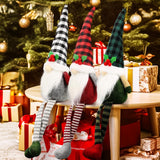 Molumo 3-Piece Christmas Gnome Decorations – Handmade Buffalo Plaid Plush Swedish Tomte Elf Dolls
