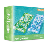 Joyfy Inflatable Pool Float Lounger with Headrest, Foot Rest & Cup Holders, Floating Pool Raft