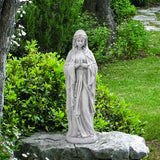 29.9" Virgin Mary Praying Garden Statue, Magnesium Oxide Religious Outdoor Sculpture