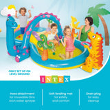 Intex Dinoland Play Center Inflatable Kiddie Pool with Water Slide, Sprayer & Games, 11 ft x 7.5 ft x 44 in