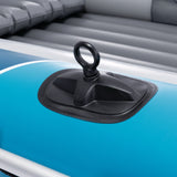 Intex Excursion Inflatable 4 People Boat Set with Oars, Pump, Fishing Rod Holders & Motor Mount Fittings