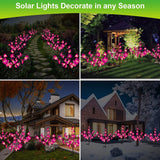 2 Pack Solar Orchid Flower Lights – Purple & Pink Waterproof LED Solar Garden Lights