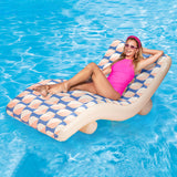 Funsicle Deco FunChaiser Lounge Inflatable Pool Float - 68" Floating Lounge Chair
