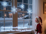 9 ft Snowflake Christmas String Lights, 150 LED Blue & Cool White Hanging Snowfall Lights