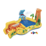 Intex Dinosaur Play Center Inflatable Water Park Pool with Volcano Slide, Sprayer, Waterfall & 6 Fun Balls
