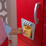 KidKraft Red Vintage Wooden Play Kitchen – Play Phone, Clicking Knobs & Opening Doors