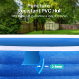 Inflatable Family Swimming Pool, 120" x 72" x 22" Oversized Backyard Pool