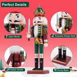 12" Wooden Nutcracker Soldier – Sword, Movable Jaw & Gift Box