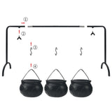 Halloween Witches Cauldron Bowls on Rack, Set of 3 Black Candy Dish Holder