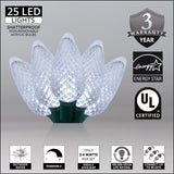 Wintergreen Lighting C9 Christmas Lights, 25-Ct 17FT LED String Lights for Holiday Decorations