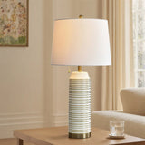 29.5" H Ellesmere Table Lamp - Ceramic Base Features Horizontal Ridges LIght