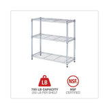 36" W x 14" D x 36" H 3-Shelf Residential Wire Shelving Unit – Silver Steel Storage Rack