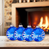 Set of 8 Seamless Glass Christmas Tree Ornaments, 2.63-Inch Solid-Color Xmas Baubles