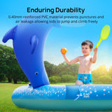 Inflatable Water Park Pool with Slide & Sprinkler, 95" x 75" x 40" Family Splash Pool
