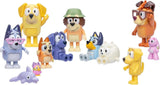 Bluey Super Fan 12-Figure Set – 9 Poseable Characters, 3 Toy Figures, Exclusive Joff & Pom Pom