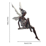 Sitting Fairy Garden Statue, Large Resin Fairy Sculpture for Outdoor Garden