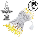 100-Count Incandescent Mini Christmas String Lights, 50 ft White Wire Holiday Light Set,