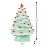 Mr. Christmas 14" Nostalgic Ceramic Christmas Tree, Glossy Blue with LED Lights & Timer