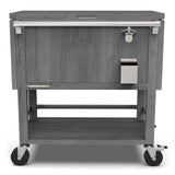 Permasteel 100-QT Rolling Cooler, 100-QT Patio Cooler & Beverage Cart with Side Shelves