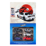 6-Car Hot Wheels Streets of Japan 1:64 Scale Die-Cast Vehicle Set – Styles May Vary