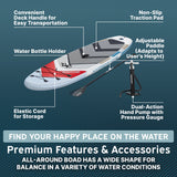 Hydro-Force Solara 10' Inflatable Stand Up Paddle Board Set with Paddle, Pump, Backpack & Leash