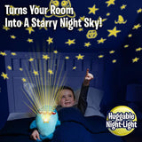 Star Belly Dream Lites Snuggly Shark Plush Night Light with 6-Color Rotating Star Projector