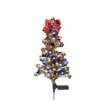 20 LED Outdoor Solar Christmas Tree Stake Light with Snow Flocked Tree