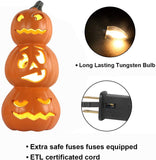 15" Lighted Halloween Jack O Lantern Pumpkin with LED Light