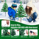 4 Pack Solar Christmas Tree Lights, LED Garden Stake Lights with Red Berries