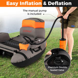 Goplus Inflatable Fishing Float Tube with Rod Holder, Paddle & Flippers, 350 lb Capacity, Portable Fishing Boat