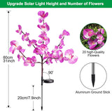 2 Pack Solar Orchid Flower Lights – Purple & Pink Waterproof LED Solar Garden Lights