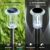 10 Pack Solar Pathway Lights – Crystal-style LED Garden Lights