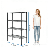 4-Tier Metal Wire Shelving Rack – Heavy-Duty Adjustable Storage Shelf