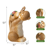 Mainstays Resin Mother & Baby Bunny Garden Statue, 12.1" H Outdoor Rabbit Sculpture