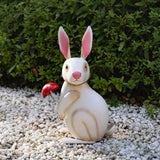 Mainstays 13.4" H Hand-Painted Metal Bunny Garden Statue, Outdoor Rabbit Décor
