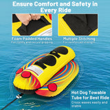 Costway 2-Person Inflatable Banana Boat Towable Tube with EVA Seats & 900D Nylon Cover
