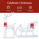Best Choice Products 4-Foot Lighted Christmas Reindeer and Sleigh Outdoor Décor Set with 205 LED Lights