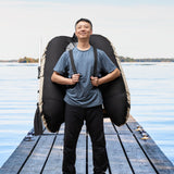 Miumaeov Inflatable Fishing Boat with Adjustable Backrest, Portable Float Tube