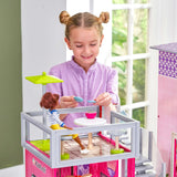 KidKraft Uptown Modern Wooden Dollhouse – 3 Floors, Pool, Elevator, Lights, Sounds & 36 Accessories