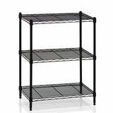 3-Shelf Adjustable Wire Shelving Rack – 23.22" × 13.39" × 31.5" Carbon Steel Storage Shelf