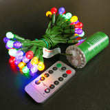 BONUO 16 ft Battery-Operated Christmas Lights, 50 LED G12 Berry String Lights with Remote