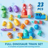 Joyfy Montessori Dinosaur Number Train Learning Toy (24-Piece Set)