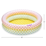 Funsicle 4ft Rainbow Checkered Inflatable Kiddie Pool with Cushioned Base