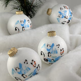 Set of 8 Seamless Glass Christmas Tree Ornaments, 2.63-Inch Solid-Color Xmas Baubles