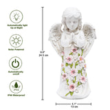Solar Angel Garden Statue with LED Light, Resin Memorial Angel Figurine
