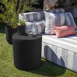 Veradek Capri Cooler Side Table – Outdoor Patio Cooler Table with Swivel Lid