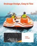 VEVOR 2-Person Towable Tube for Boating with 2 Cockpits, 840D Nylon Cover & Padded Handles